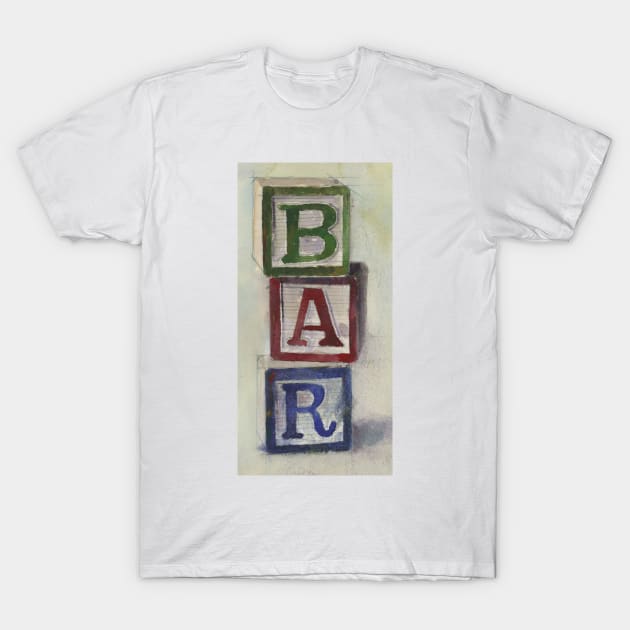 Bar Wooden Blocks T-Shirt by dfrdesign